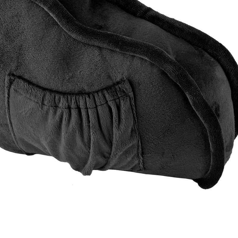 Home Soft Things Super Soft Bedrest Reading Pillow, Lounger Backrest Pillow for Sitting in Bed with Arms Pockets, 20" x 18" x 17", Black - Image 5